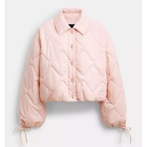 Coach Women’s Quilted Blouson Jacket In Recycled Nylon Pink Medium